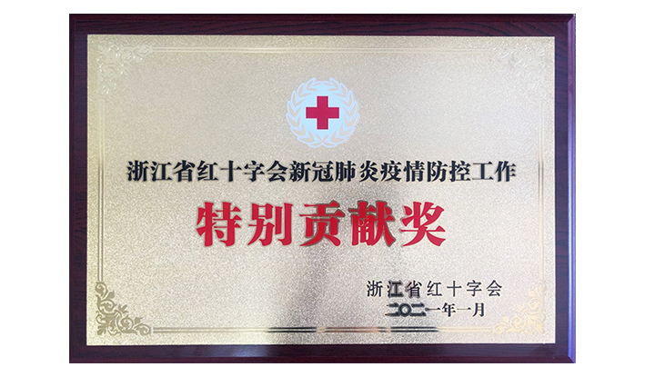 浙江省红十字会授予九体育注册-九体育(中国)“新冠疫情防控特别贡献奖”